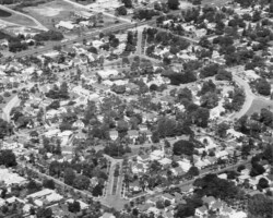 Aerial view of Woodlawn Circle, 16th Street in background, c. 1950.